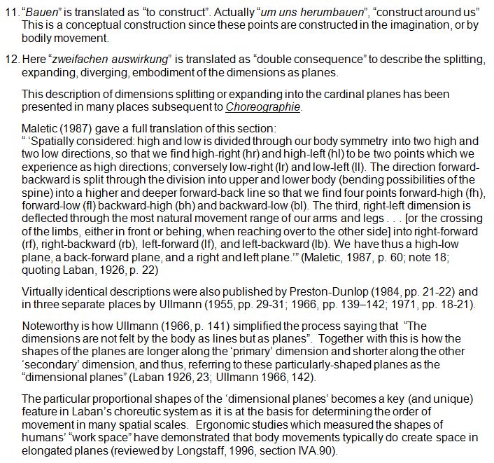 Notes to Rudolf Laban 1926 Choreographie